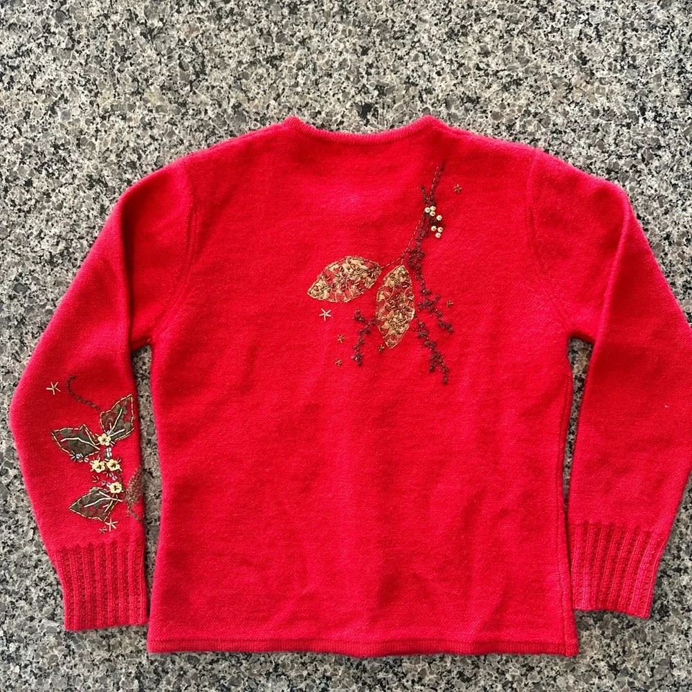 ✨VTG✨SUSAN BRISTOL Beautiful Vintage
Red Wool Embellished Size Small BUTTON UP - Picture 4 of 11